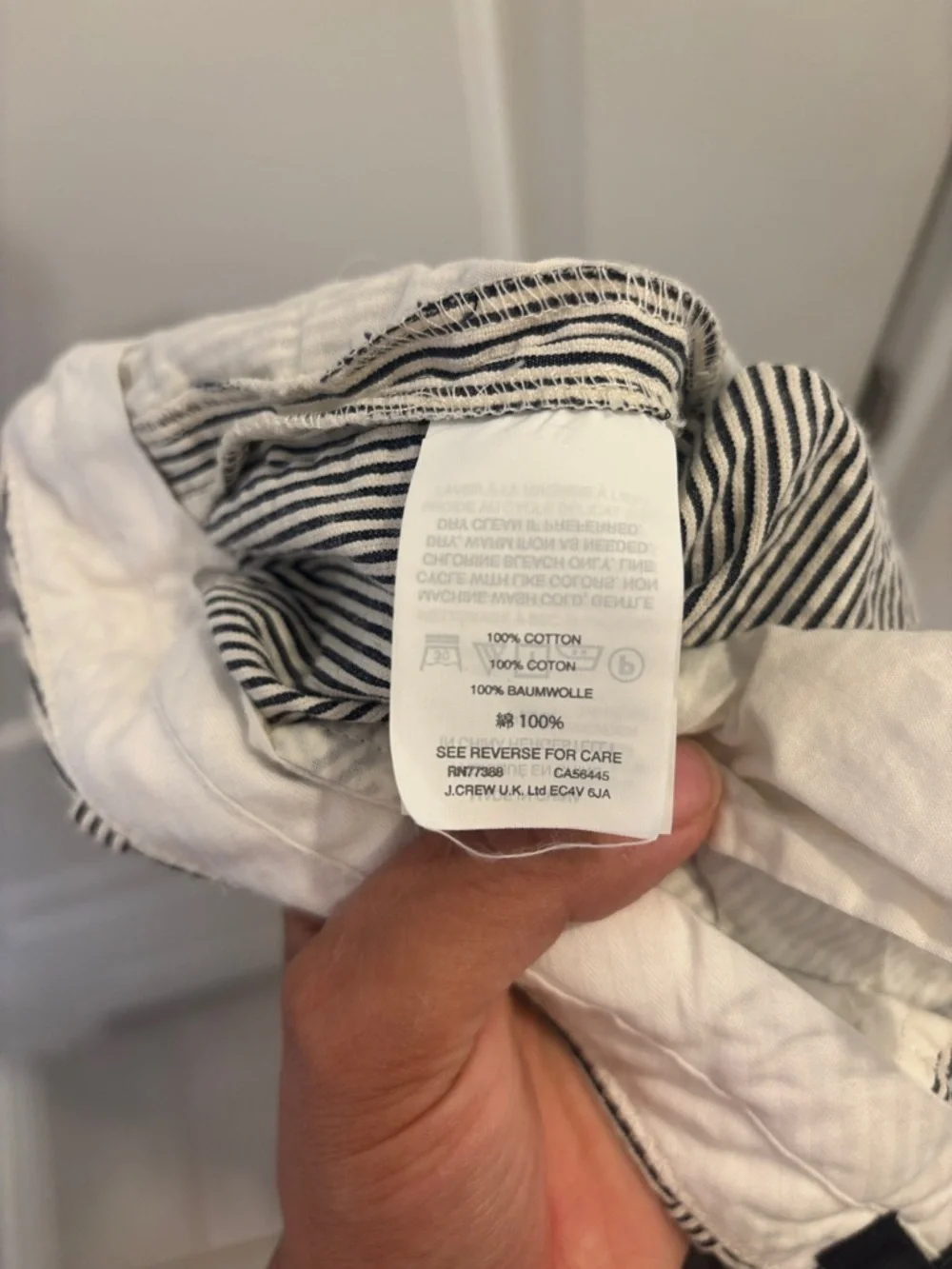 J.Crew Striped Shorts Black White Seersucker Cotton Size 6 Casual Summer